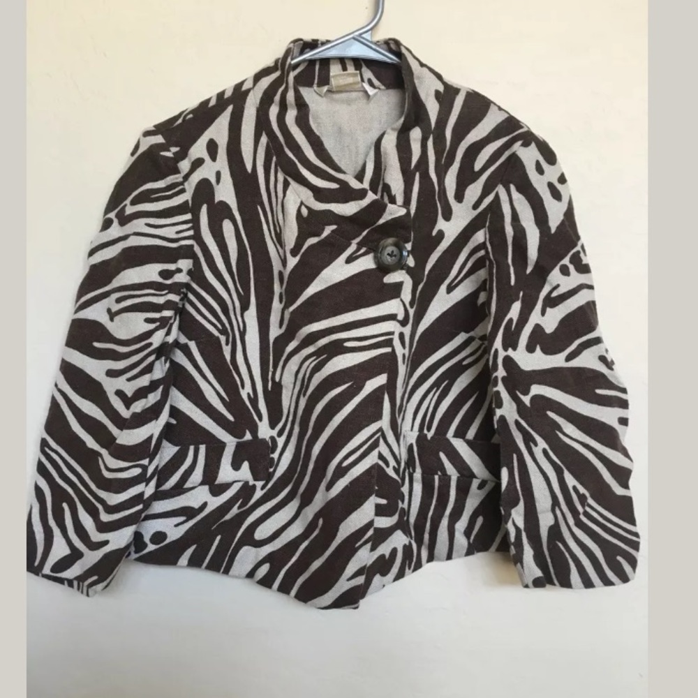 Michael Kors crop cardigan zebra stripe size 8